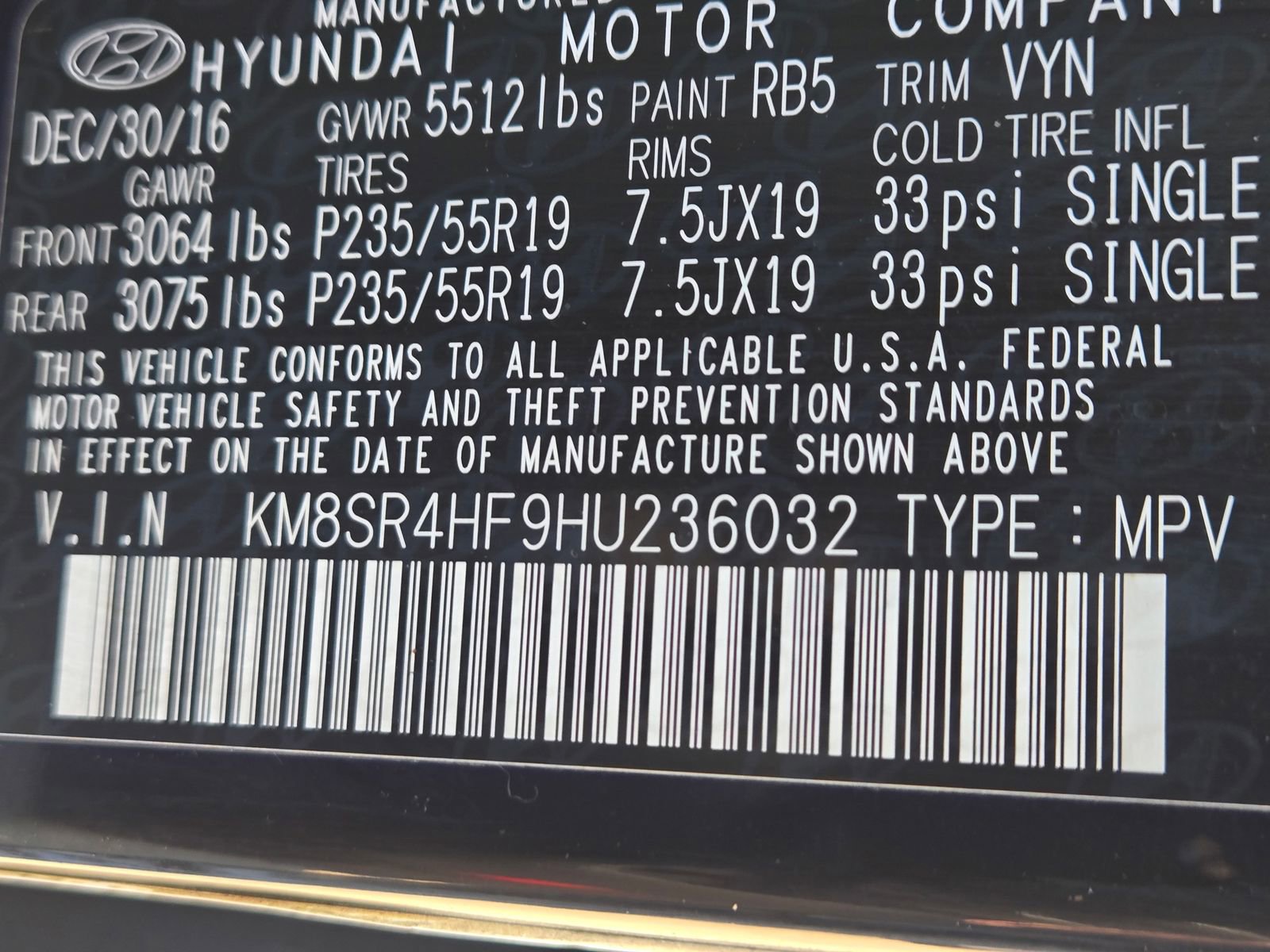 Used 2017 Hyundai Santa Fe FWD w/ SE Ultimate Tech Package 03 image 11