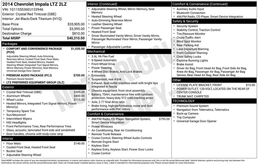 Used 2014 Chevrolet Impala LTZ image 40