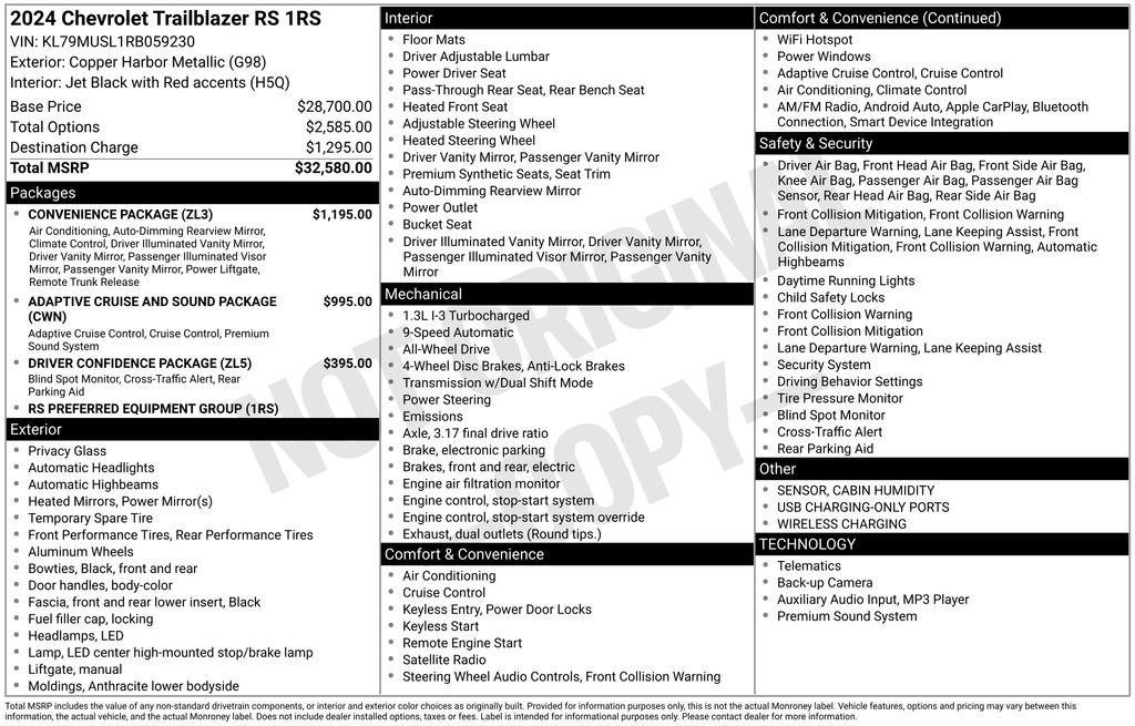 Used 2024 Chevrolet TrailBlazer RS w/ Convenience Package image 6