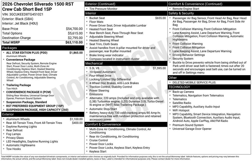 New 2026 Chevrolet Silverado 1500 RST w/ All Star Edition Plus AWD/4WD image 4