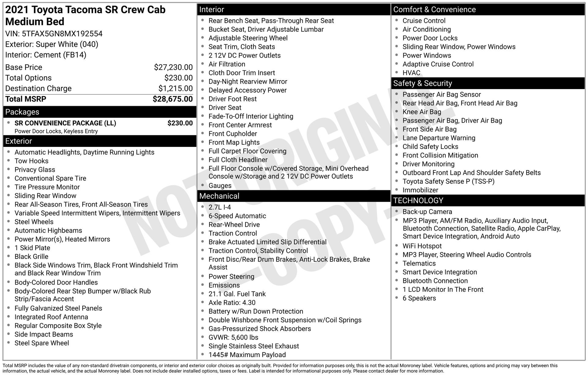 Used 2021 Toyota Tacoma SR w/ SR Convenience Package image 23