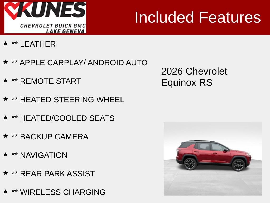 New 2026 Chevrolet Equinox RS w/ Convenience Package III image 2