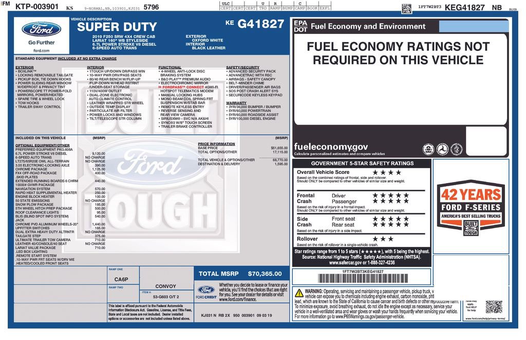 Used 2019 Ford F250 Lariat w/ Chrome Package image 2