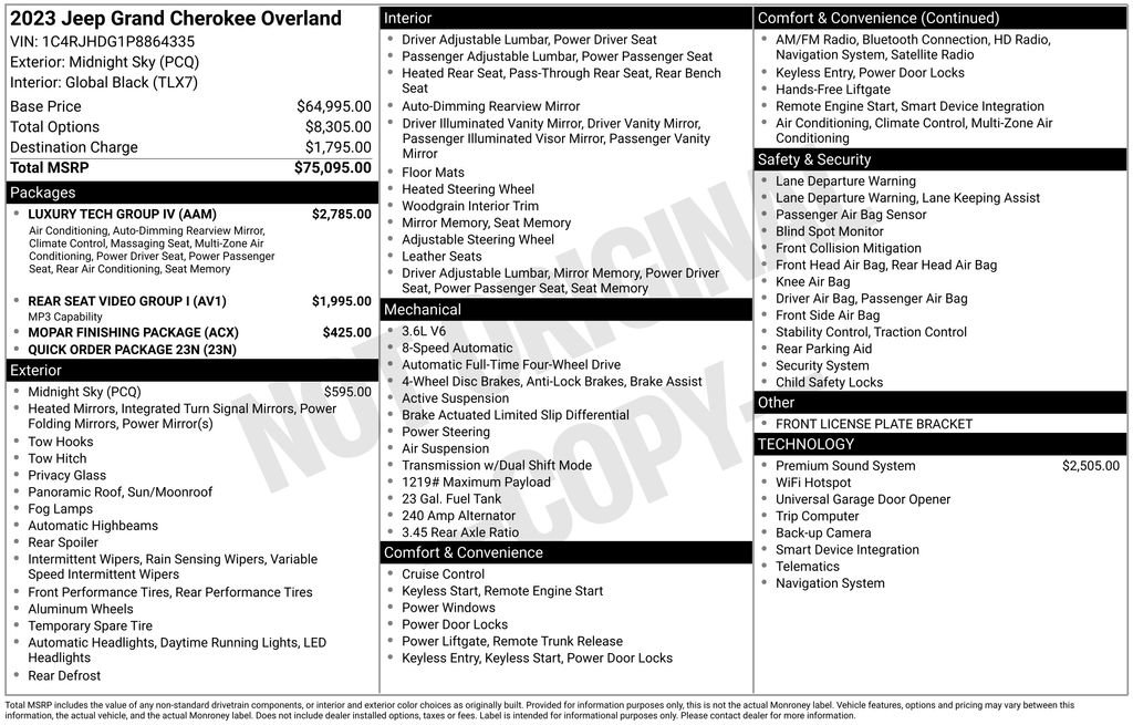 Used 2023 Jeep Grand Cherokee Overland w/ Luxury Tech Group IV image 5