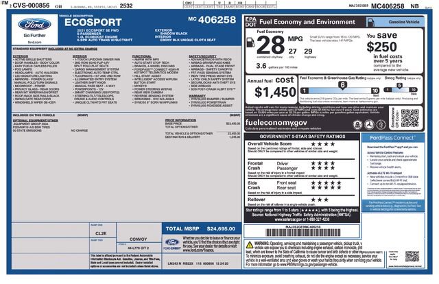 Used 2021 Ford EcoSport SE image 33