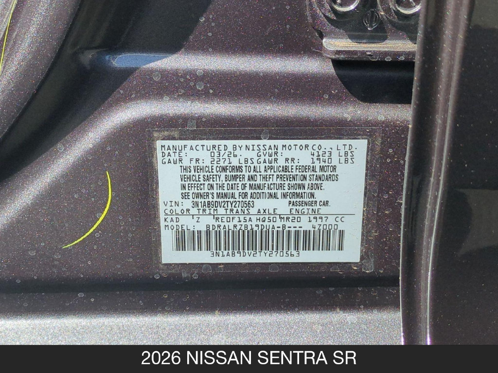 New 2026 Nissan Sentra SR w/ SR Premium Package FWD image 25