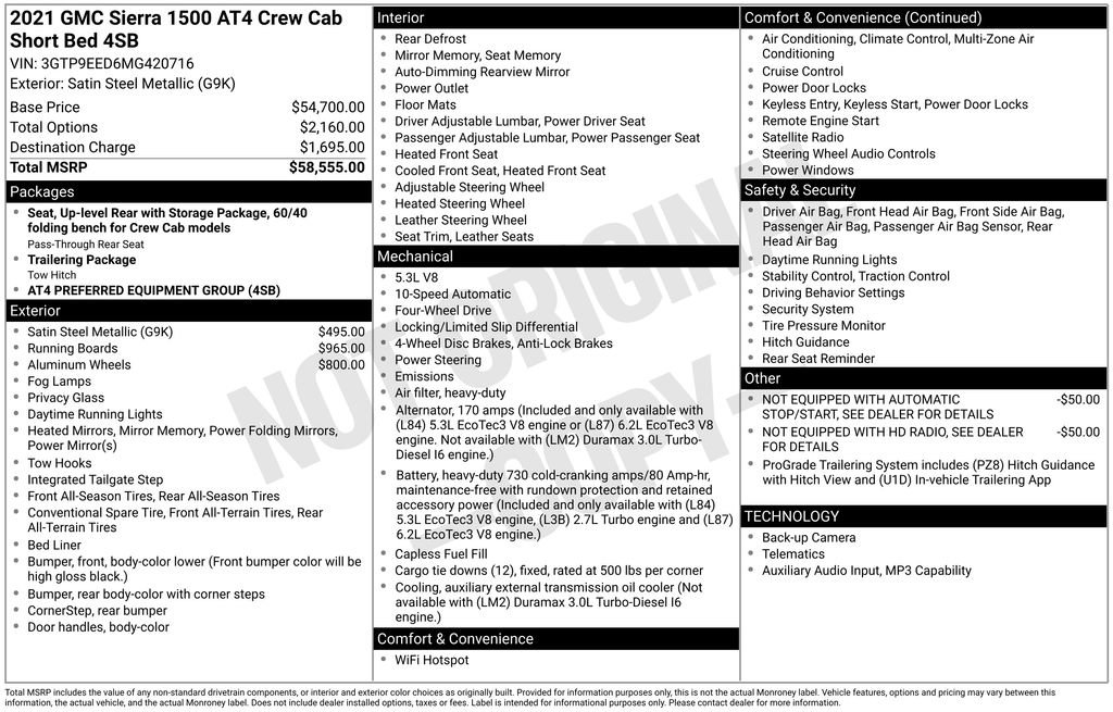 Used 2021 GMC Sierra 1500 AT4 image 41