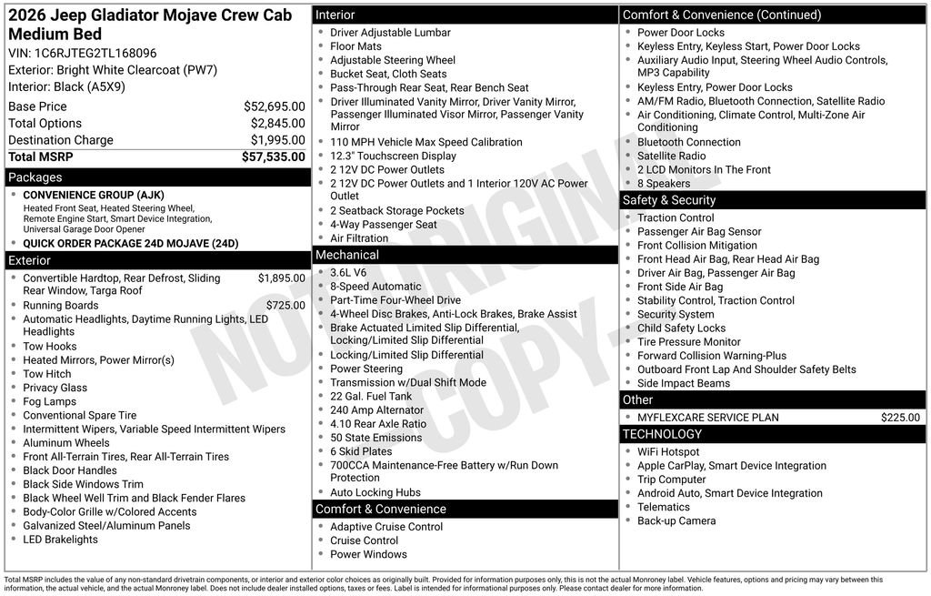 New 2026 Jeep Gladiator Mojave AWD/4WD image 5