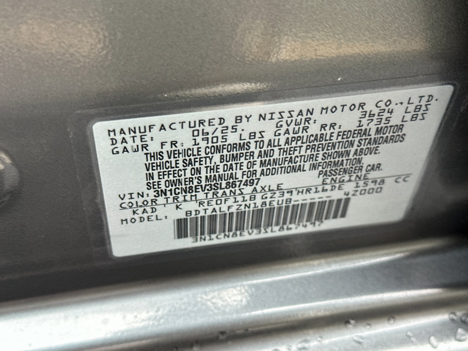 Used 2025 Nissan Versa SV FWD image 25