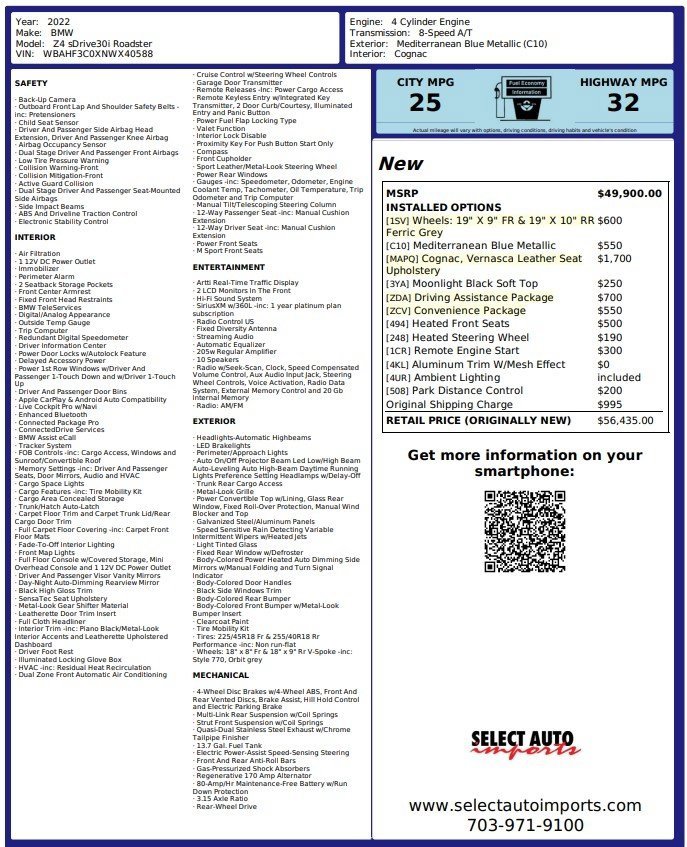 Used 2022 BMW Z4 sDrive30i w/ Driving Assistance Package image 2