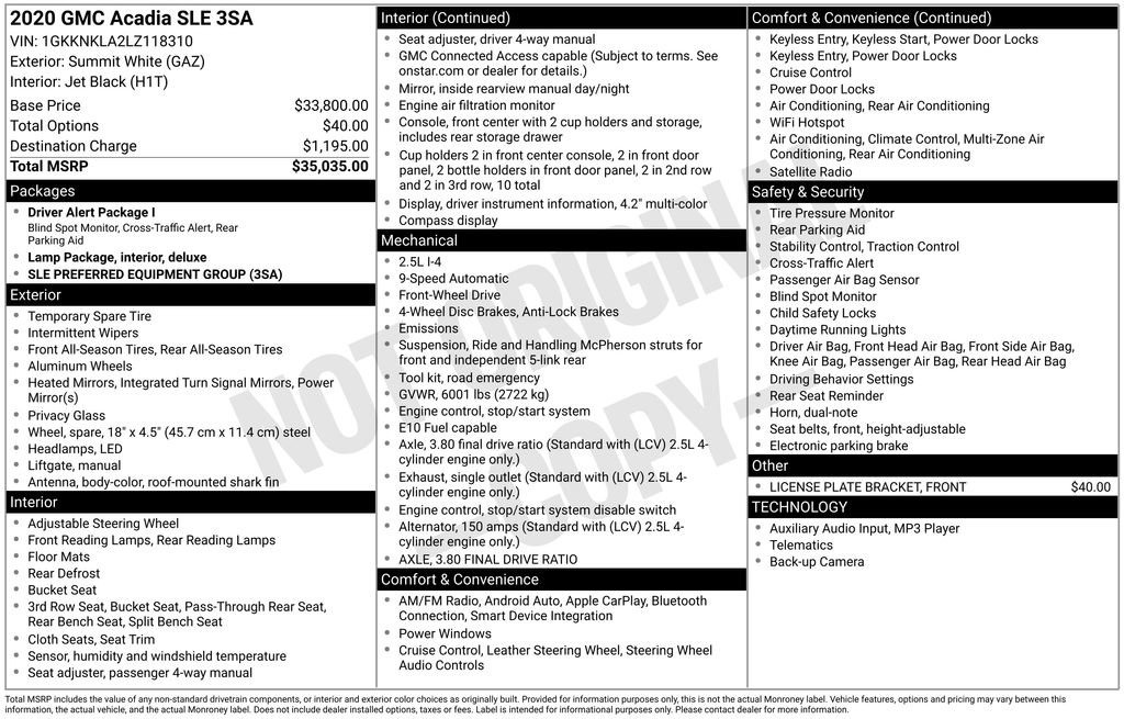 Used 2020 GMC Acadia SLE image 24