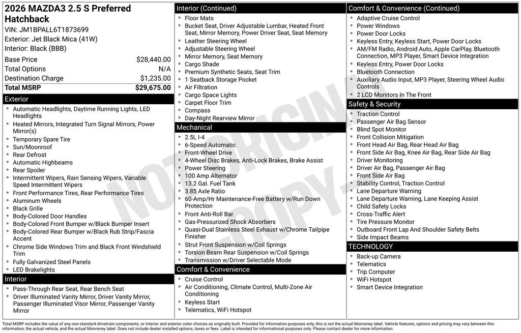 New 2026 MAZDA MAZDA3 s FWD image 3