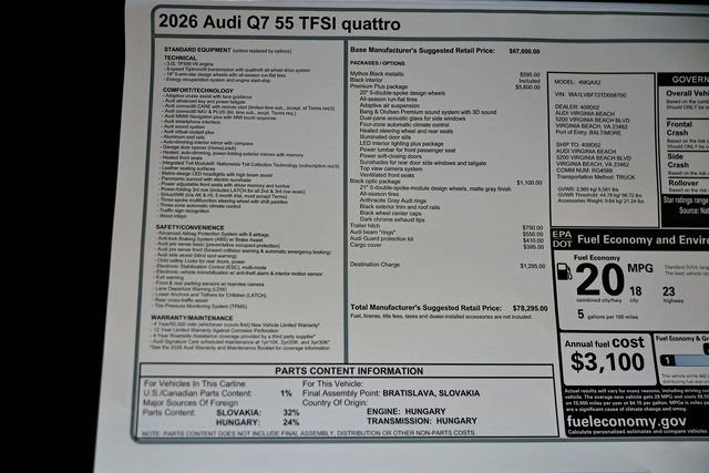 New 2026 Audi Q7 3.0T Premium Plus image 39