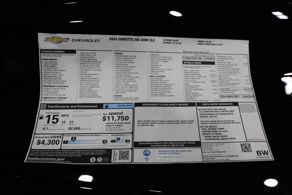 Used 2024 Chevrolet Corvette Z06 w/ Stealth Interior Trim Package image 30