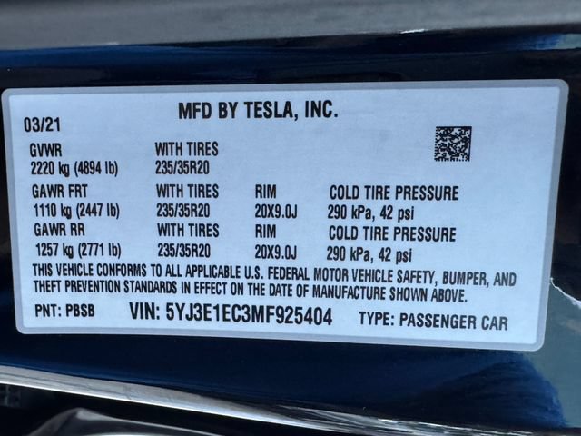 Used 2021 Tesla Model 3 Performance AWD/4WD image 28
