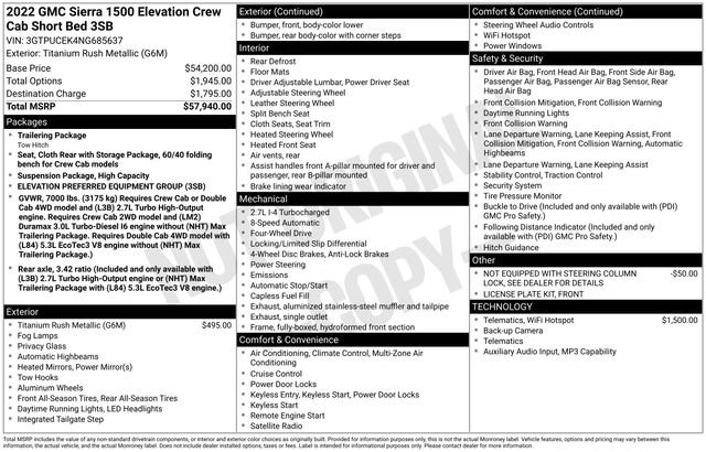 Used 2022 GMC Sierra 1500 Elevation image 32