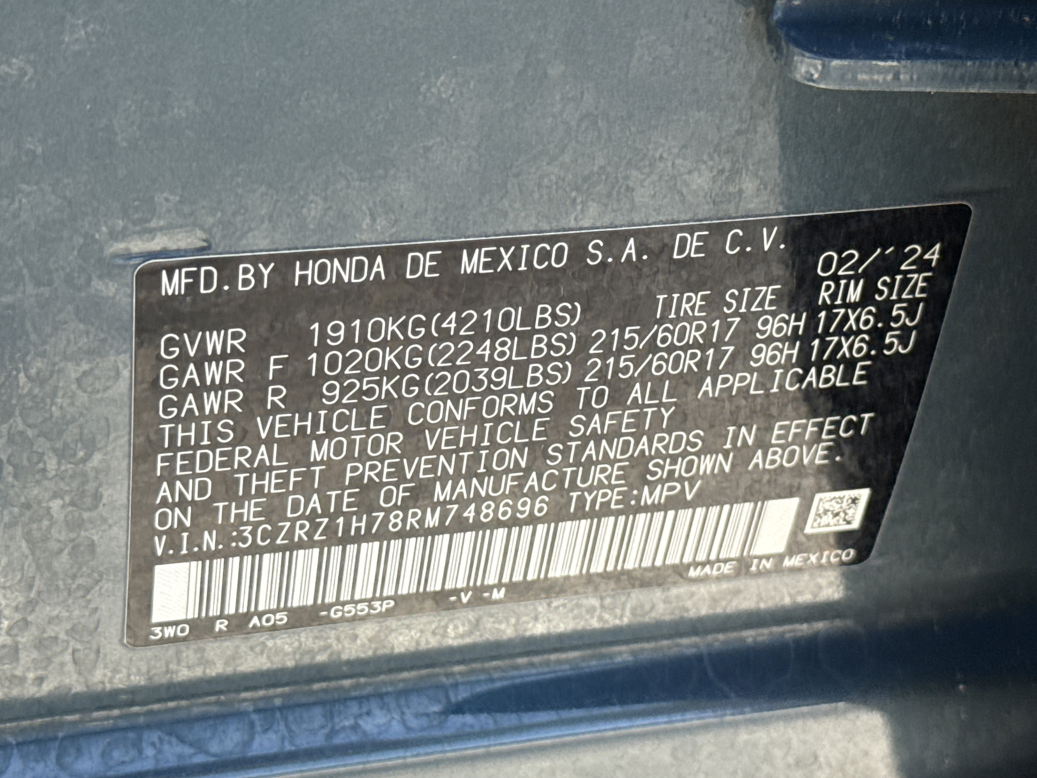 Certified 2024 Honda HR-V EX-L image 40