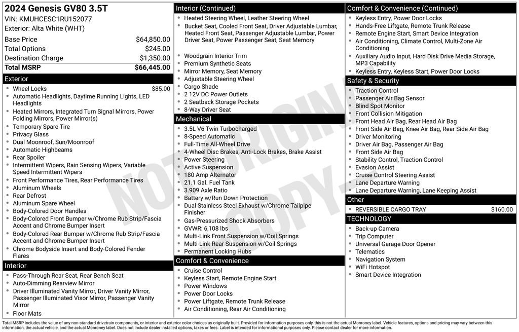 Used 2024 Genesis GV80 3.5T image 11