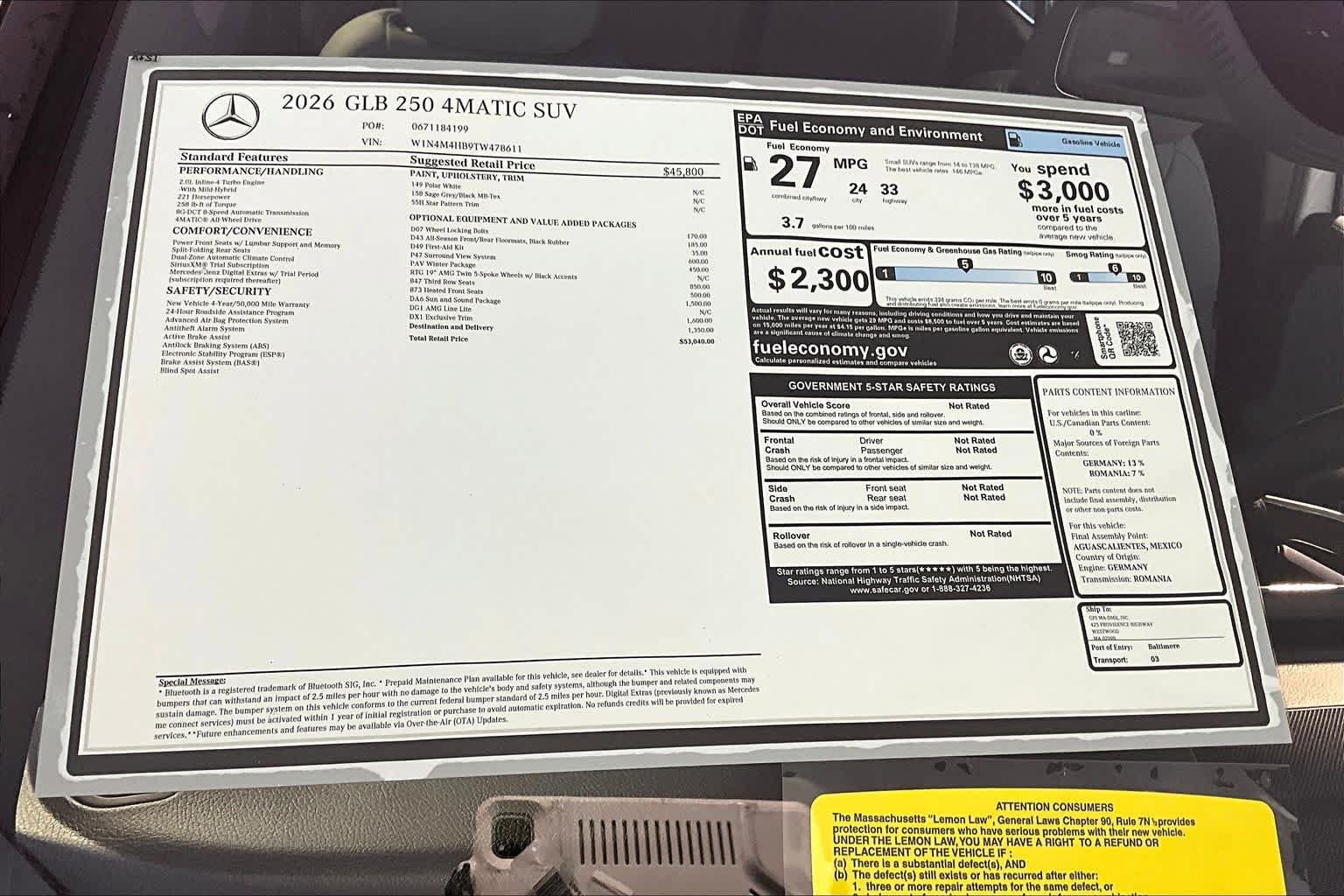 New 2026 Mercedes-Benz GLB 250 4MATIC image 18