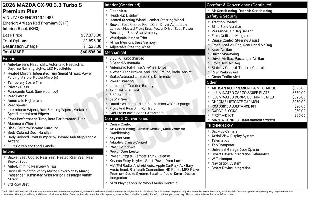 New 2026 MAZDA CX-90 3.3 Turbo S w/ Premium Plus image 37
