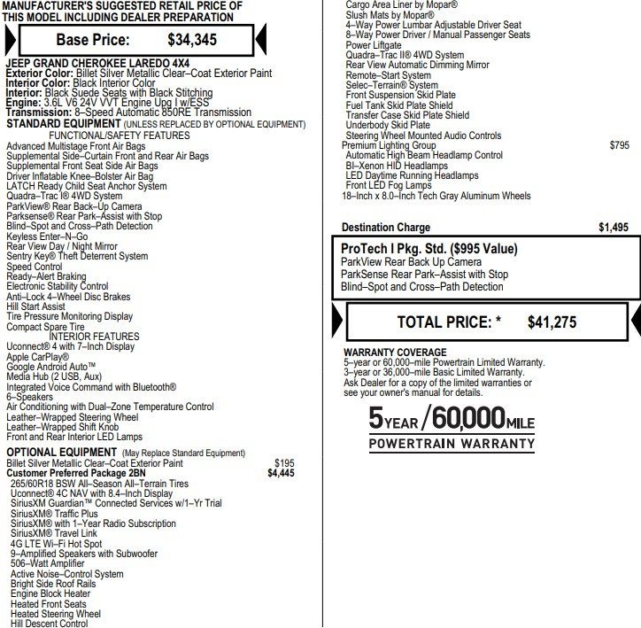 Used 2020 Jeep Grand Cherokee Laredo w/ Quick Order Package 2BN North image 2