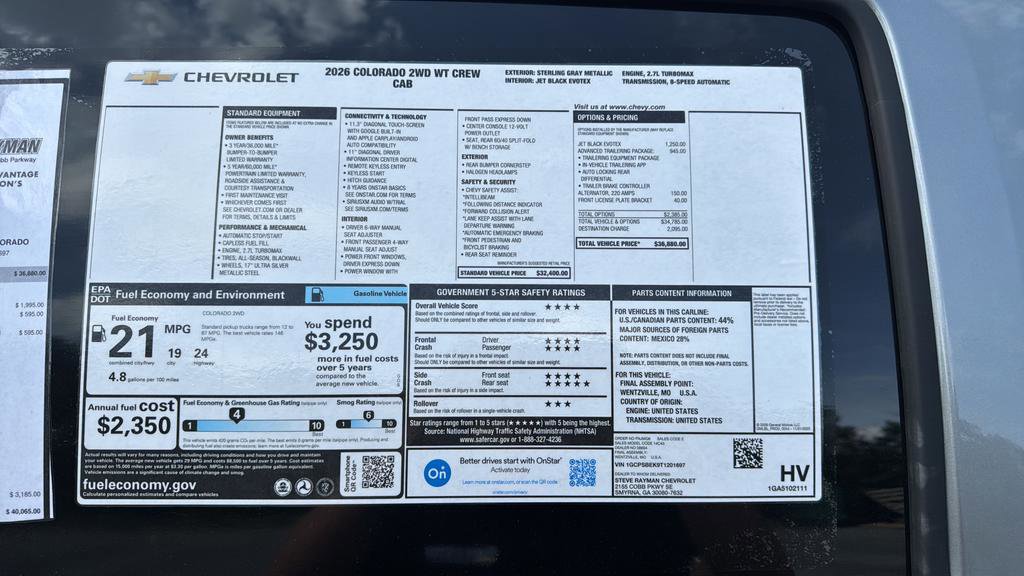 New 2026 Chevrolet Colorado W/T w/ Advanced Trailering Package RWD image 24