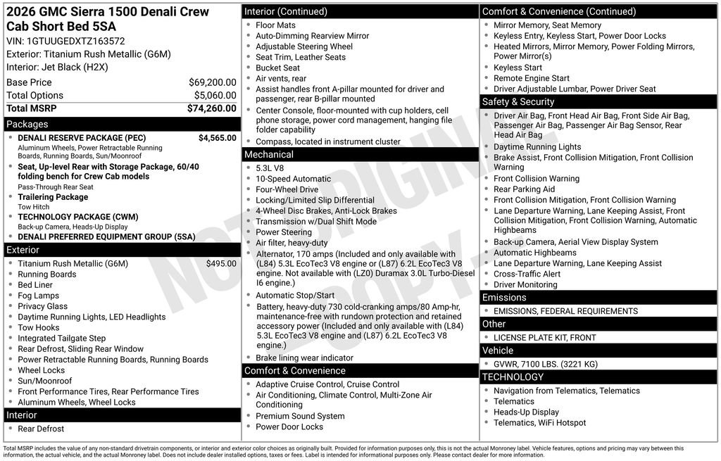 New 2026 GMC Sierra 1500 Denali w/ Denali Reserve Package image 2