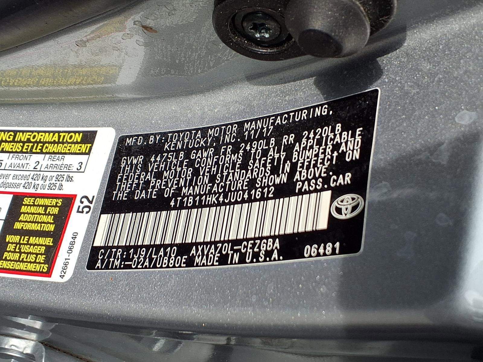 Used 2018 Toyota Camry XLE w/ Audio Package image 26