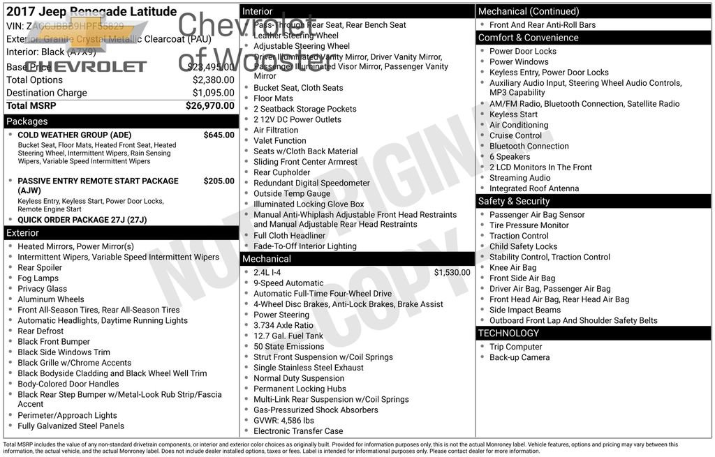 Used 2017 Jeep Renegade Latitude w/ Cold Weather Group image 16