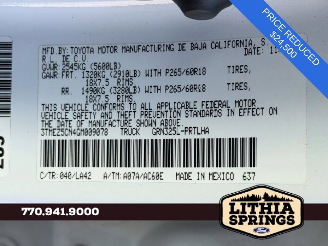 Used 2016 Toyota Tacoma Limited w/ Towing Package RWD image 42