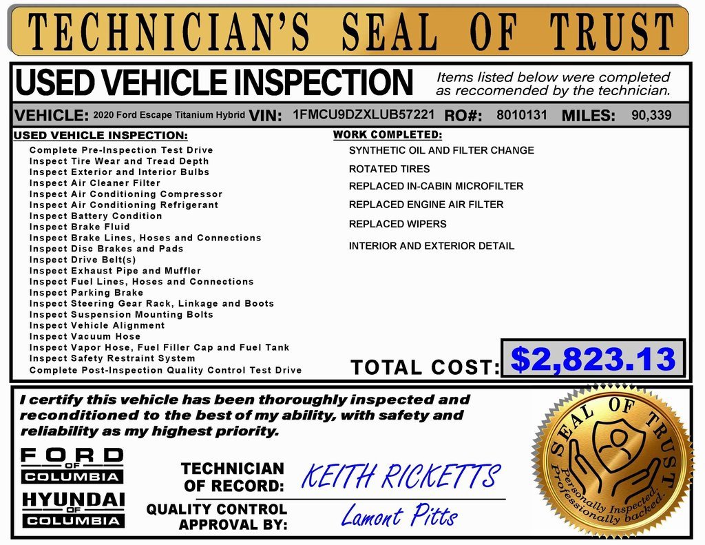 Used 2020 Ford Escape Titanium w/ Titanium Premium Package 2.0 image 2