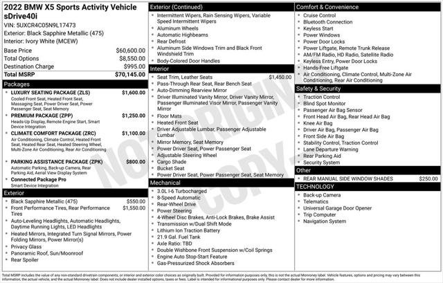Used 2022 BMW X5 sDrive40i w/ Luxury Seating Package RWD image 2