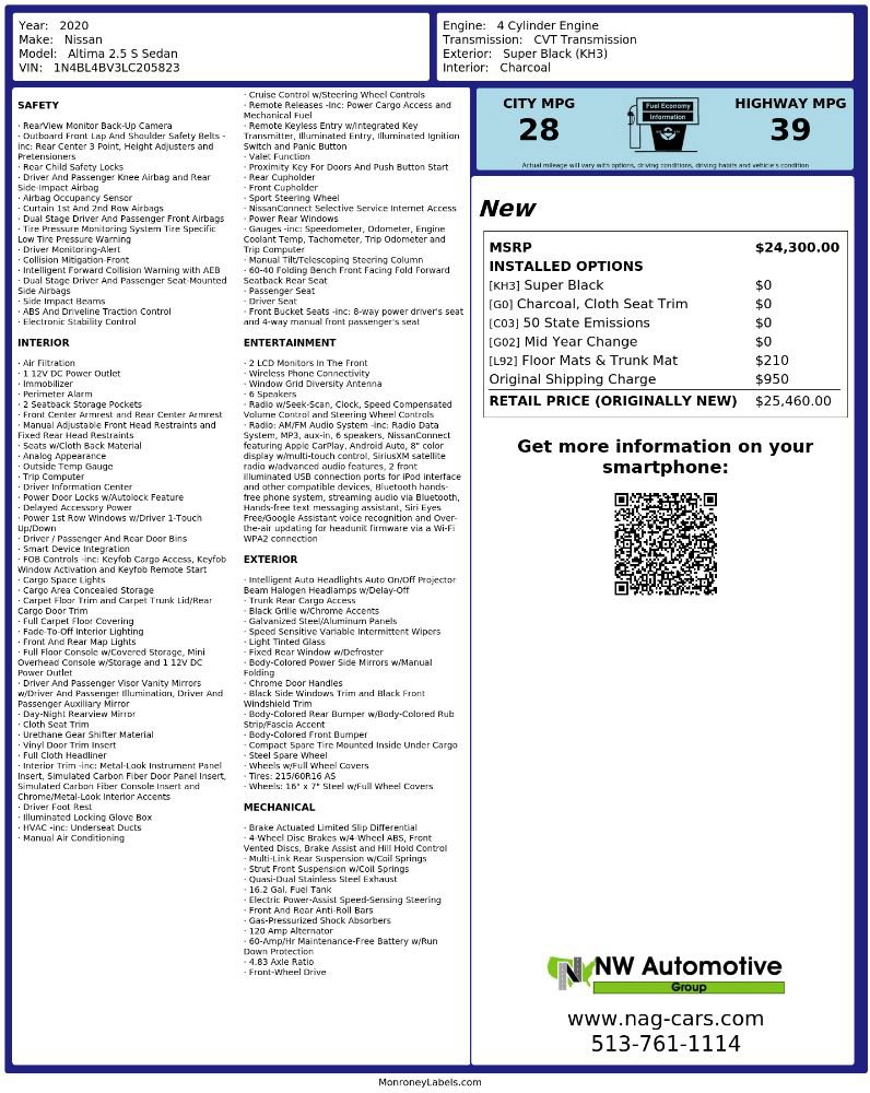 Used 2020 Nissan Altima 2.5 S FWD image 2