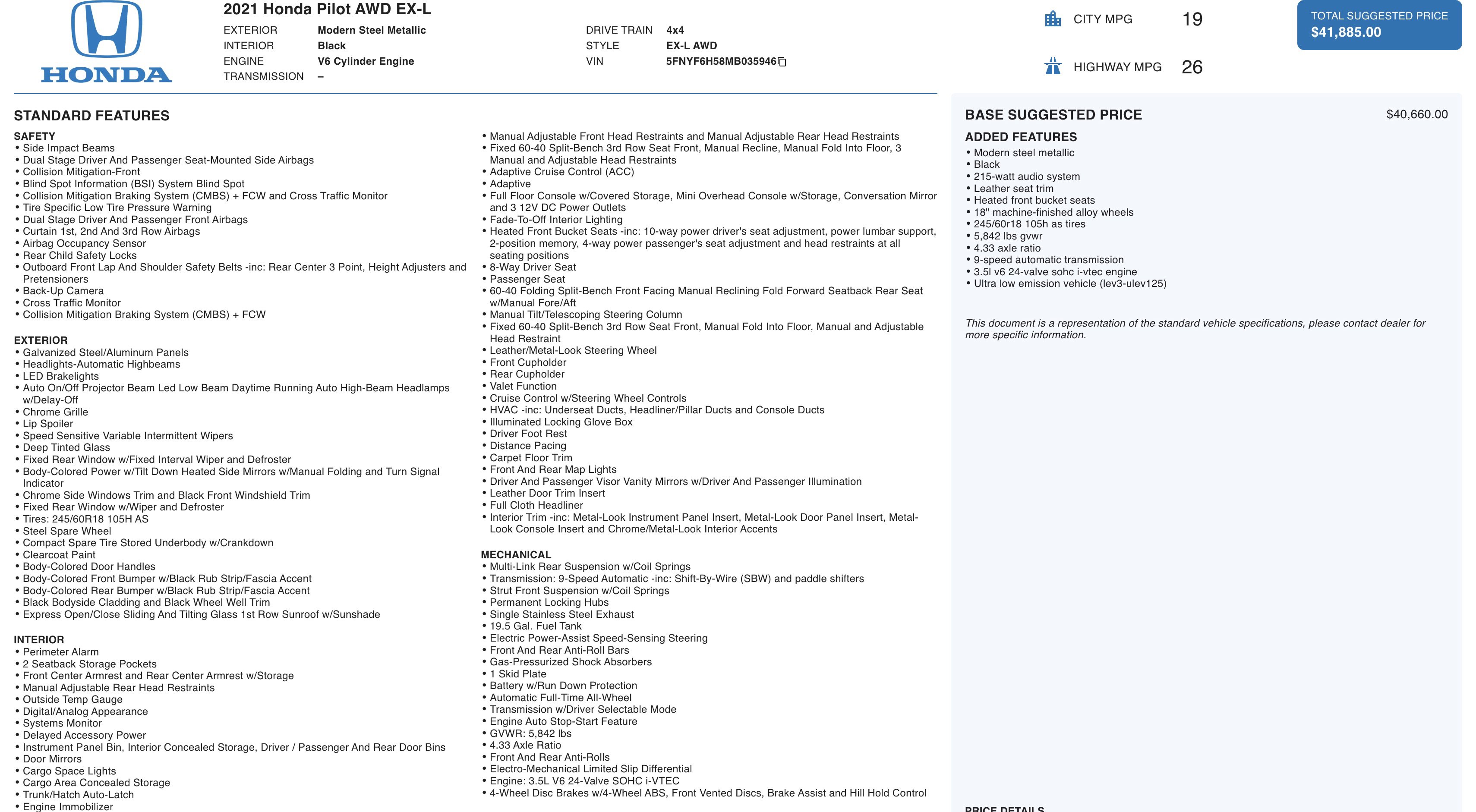 Used 2021 Honda Pilot EX-L image 3