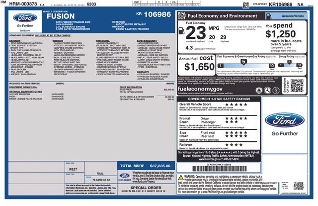 Used 2019 Ford Fusion Titanium AWD/4WD image 6