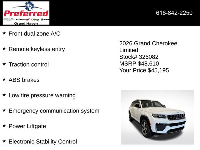 New 2026 Jeep Grand Cherokee Limited w/ Trailer Tow Package image 12