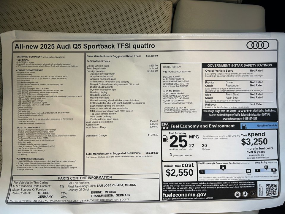 New 2025 Audi Q5 Prestige image 33