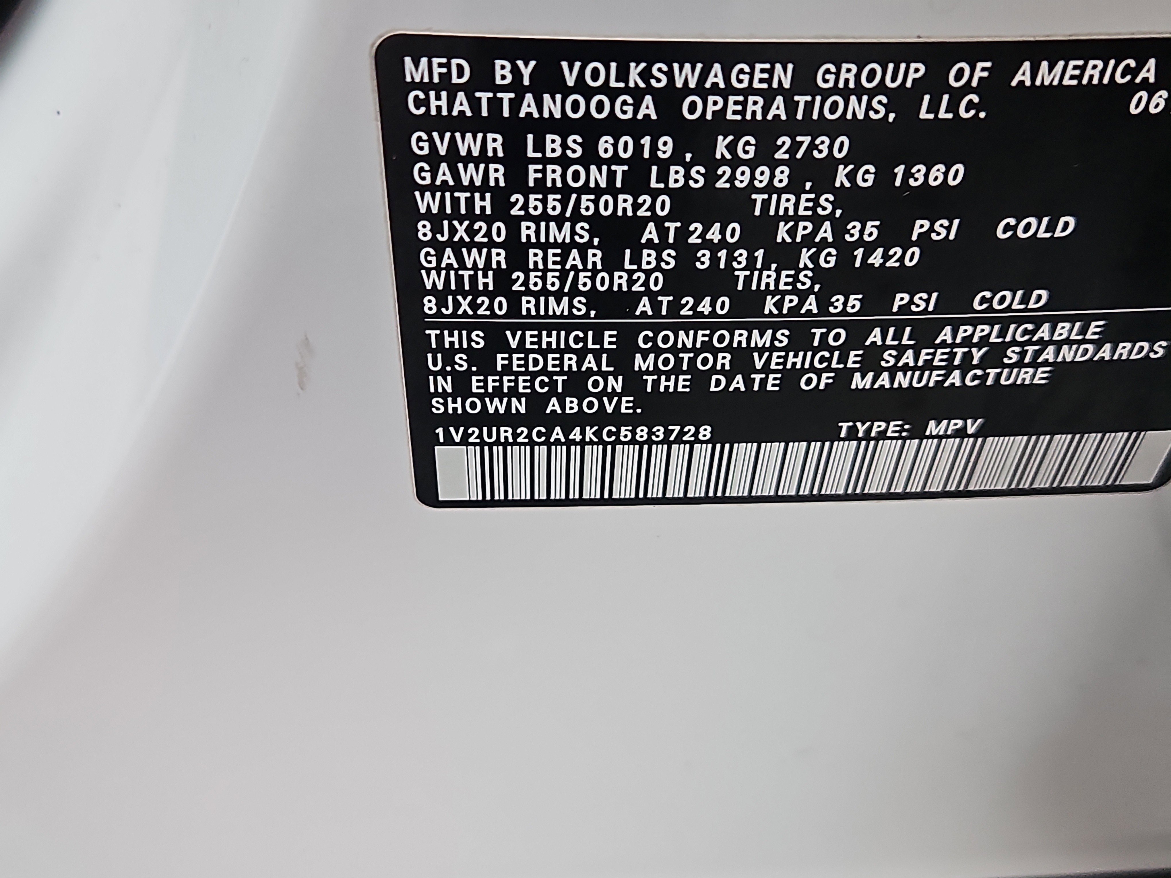 Used 2019 Volkswagen Atlas SE w/ Panoramic Sunroof Package image 7