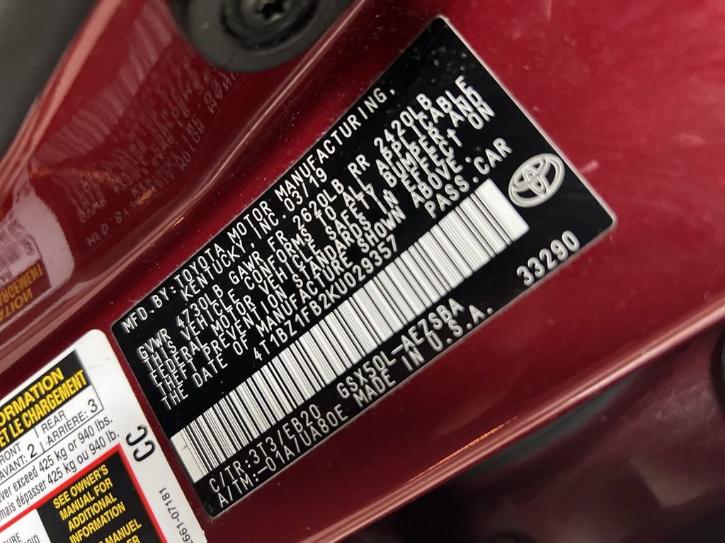 Used 2019 Toyota Avalon Touring w/ Advanced Safety Package FWD image 28