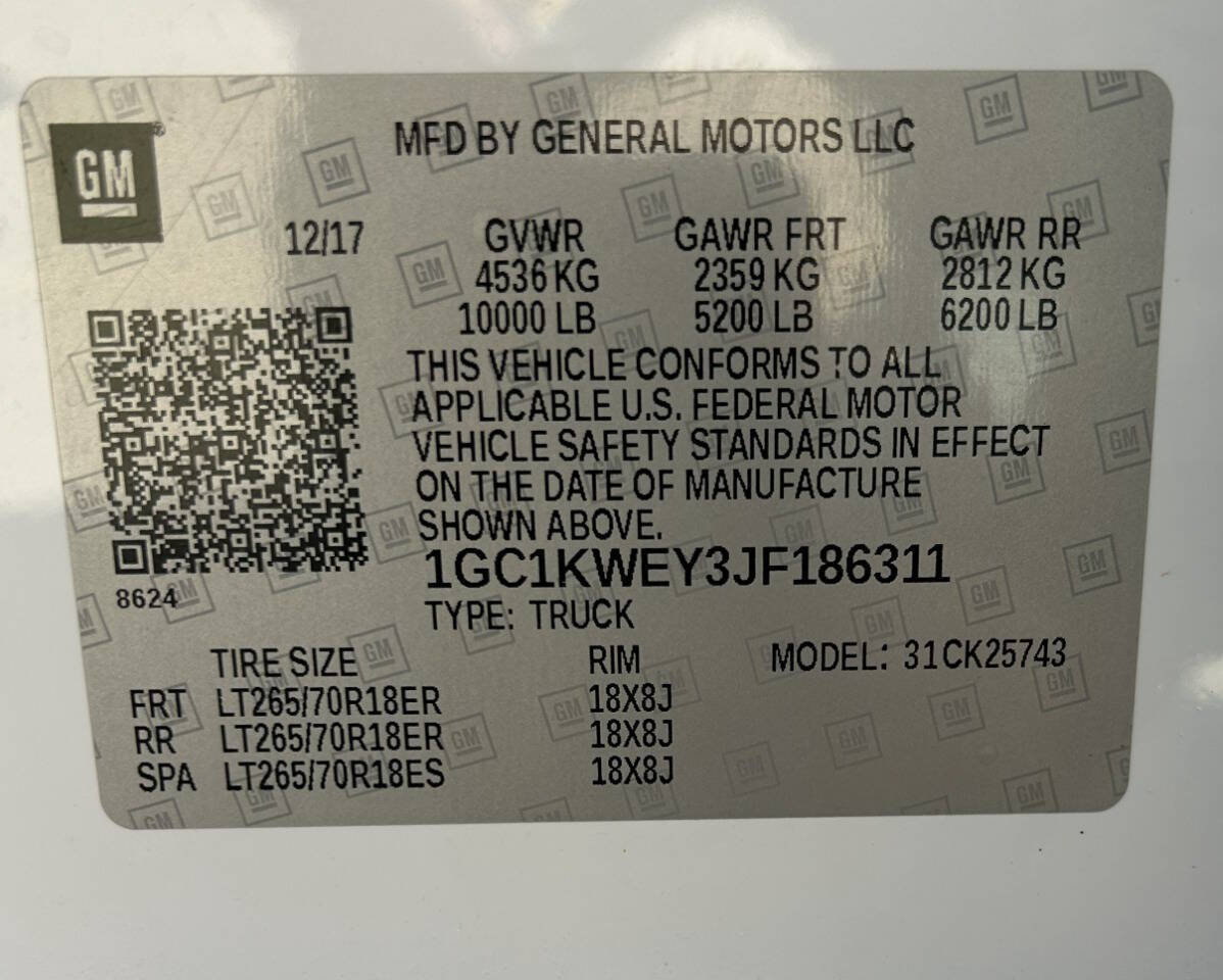 Used 2018 Chevrolet Silverado 2500 LTZ w/ Duramax Plus Package image 14