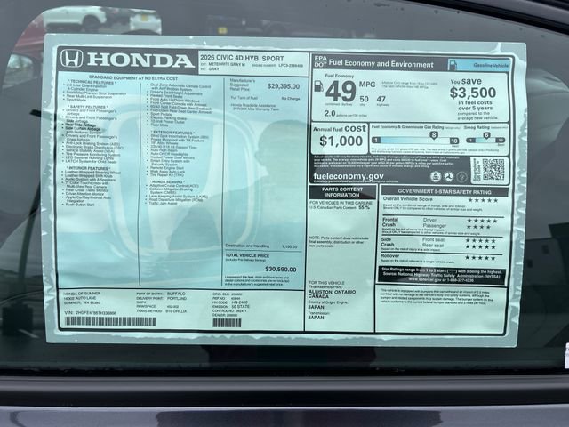 New 2026 Honda Civic Sport image 14