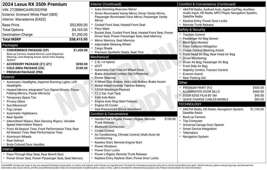 Used 2024 Lexus RX 350h w/ Convenience Package image 3