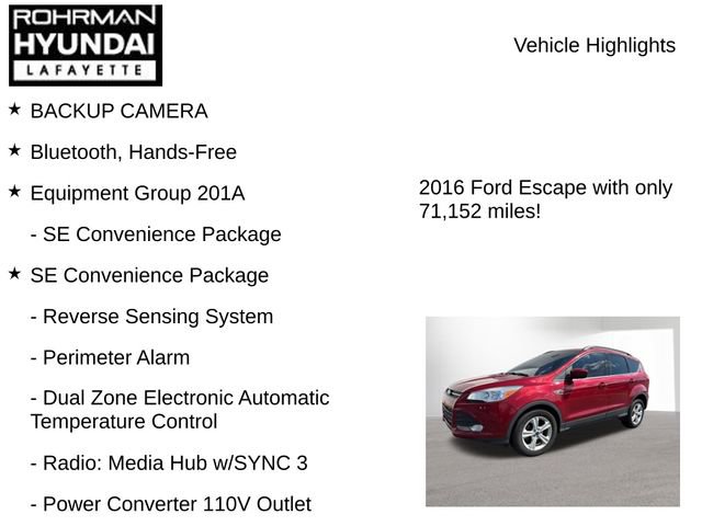 Used 2016 Ford Escape SE w/ Equipment Group 201A FWD image 8