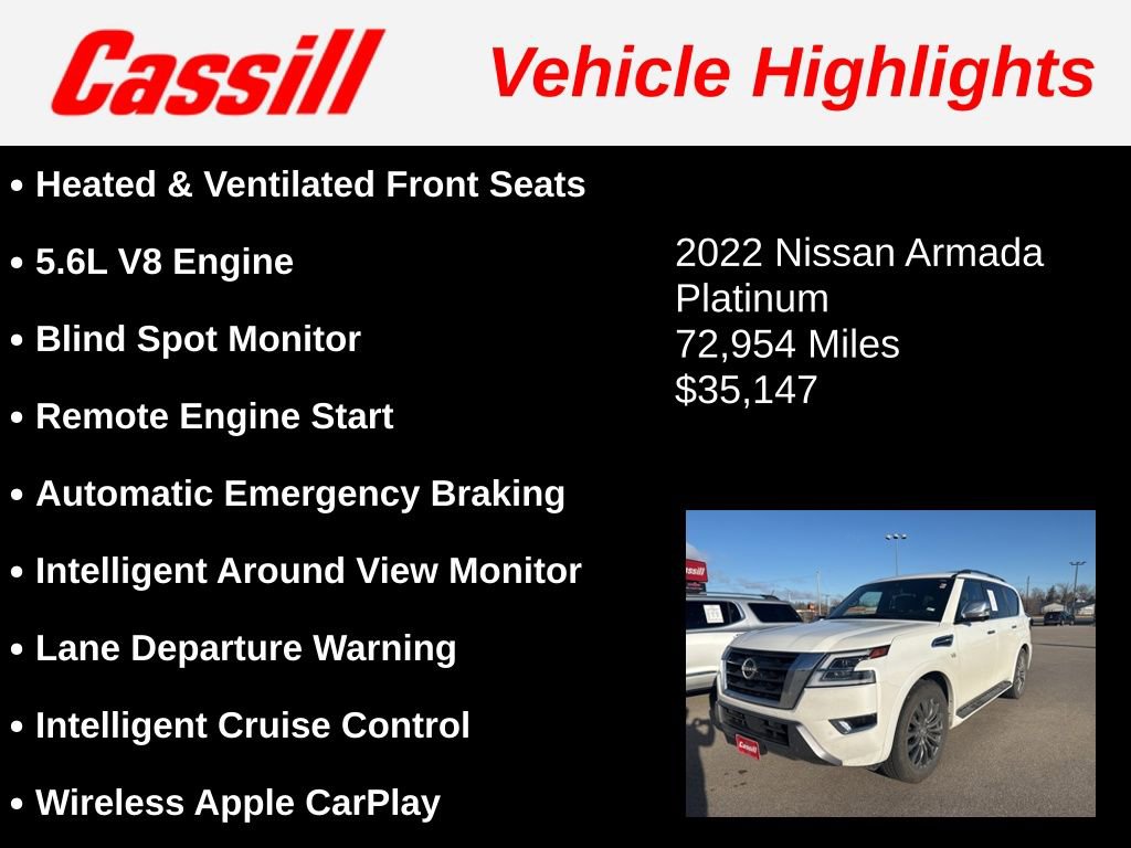Used 2022 Nissan Armada Platinum w/ Captain's Chairs Package image 3