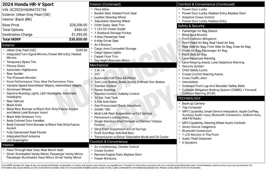 Used 2024 Honda HR-V Sport image 29
