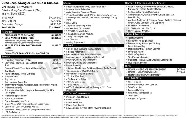 New 2023 Jeep Wrangler Unlimited Rubicon 4xe w/ Steel Bumper Group image 13