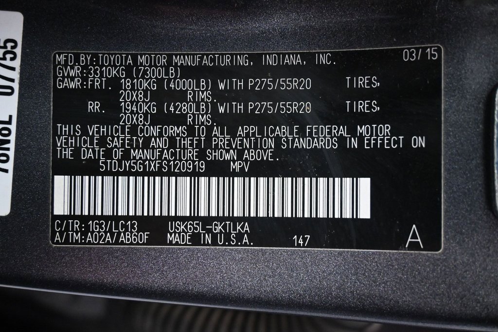 Used 2015 Toyota Sequoia Limited image 9