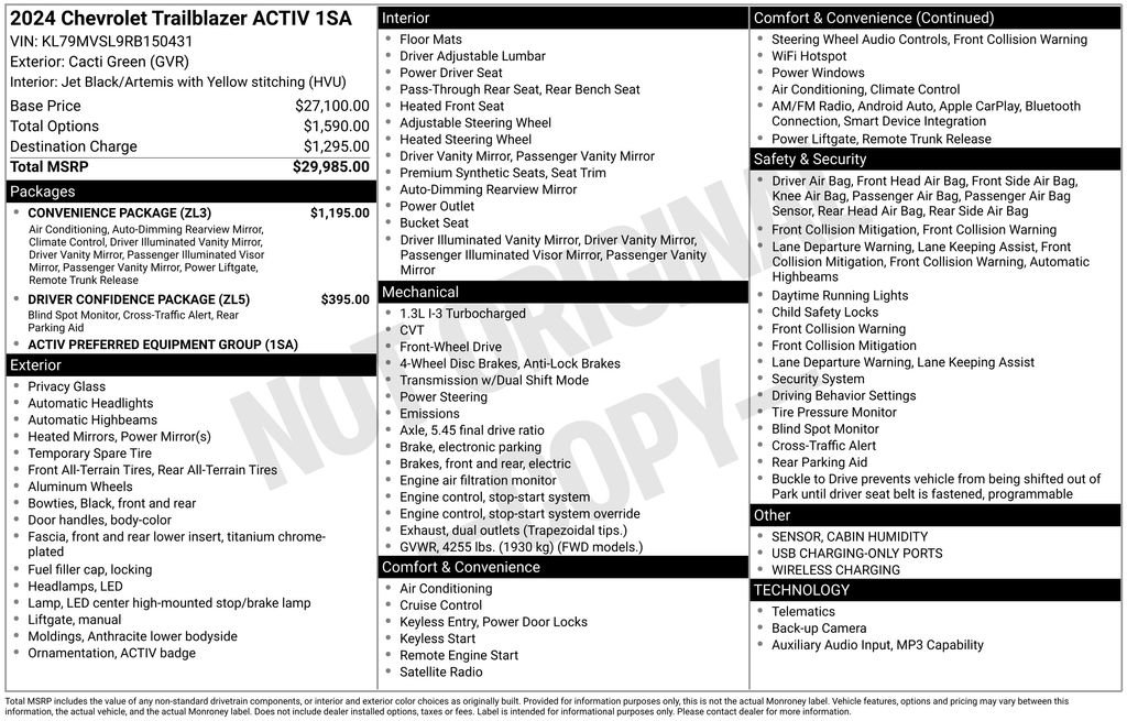 Used 2024 Chevrolet TrailBlazer ACTIV w/ Convenience Package image 6