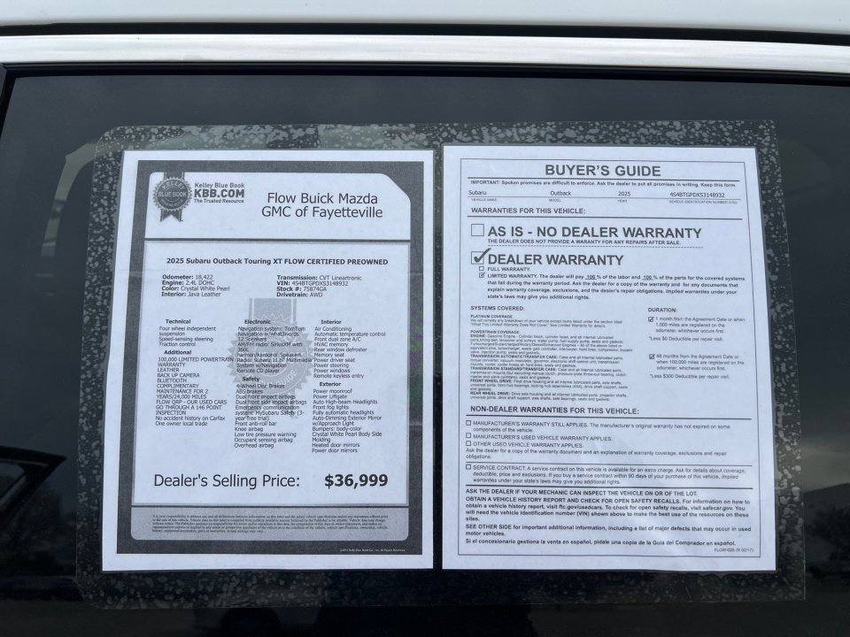 Used 2025 Subaru Outback Touring XT w/ Popular Package #2 image 33