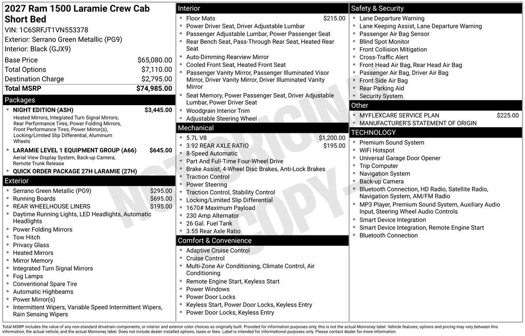 New 2027 RAM 1500 Laramie w/ Night Edition AWD/4WD image 4